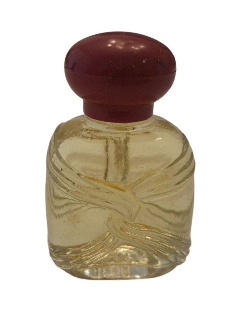 Vintage Avon Miniature Moonwind Cologne Bottle 3/4 Fl Oz Clear Glass Red Cap Col